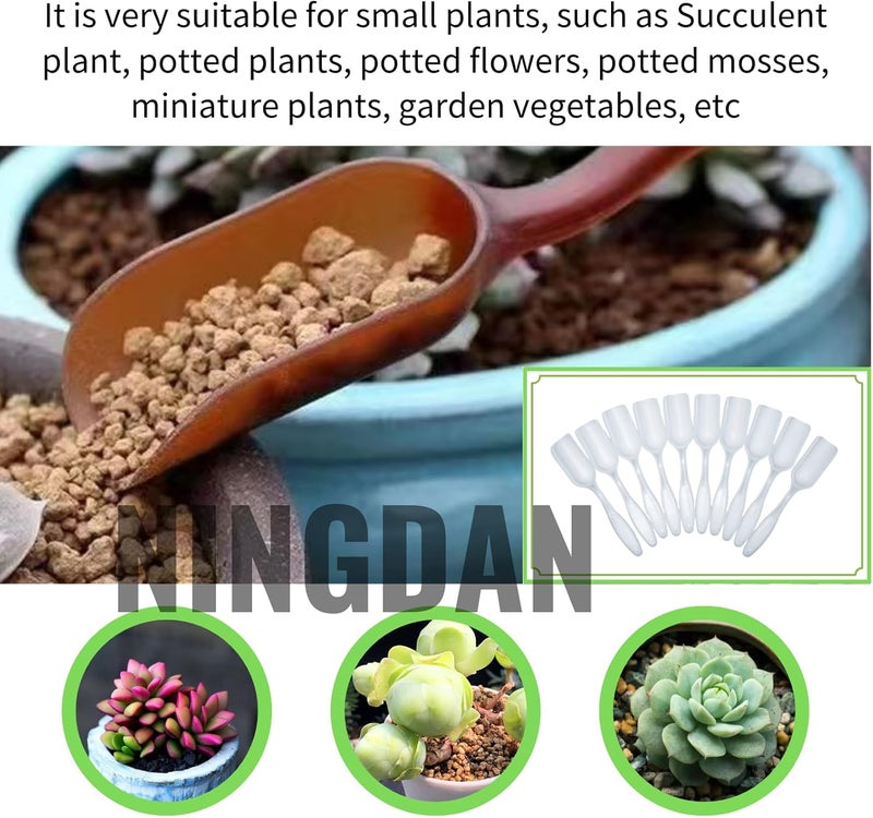 NINGDAN 10Pcs Mini Shovel,Plastic Mini Gardening Shovel Spoons Soil Scoops,Cultivation Digging Transplanting Tools for Succulents Potted Flowers,Milk Powder/Coffee Beans Scoops (All Transparent) - Image 3